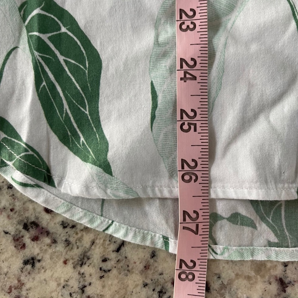 Persifor Leaf Print Shirt‎ Womens XL White Green Coastal Preppy Cotton Blouse - Picture 7 of 7